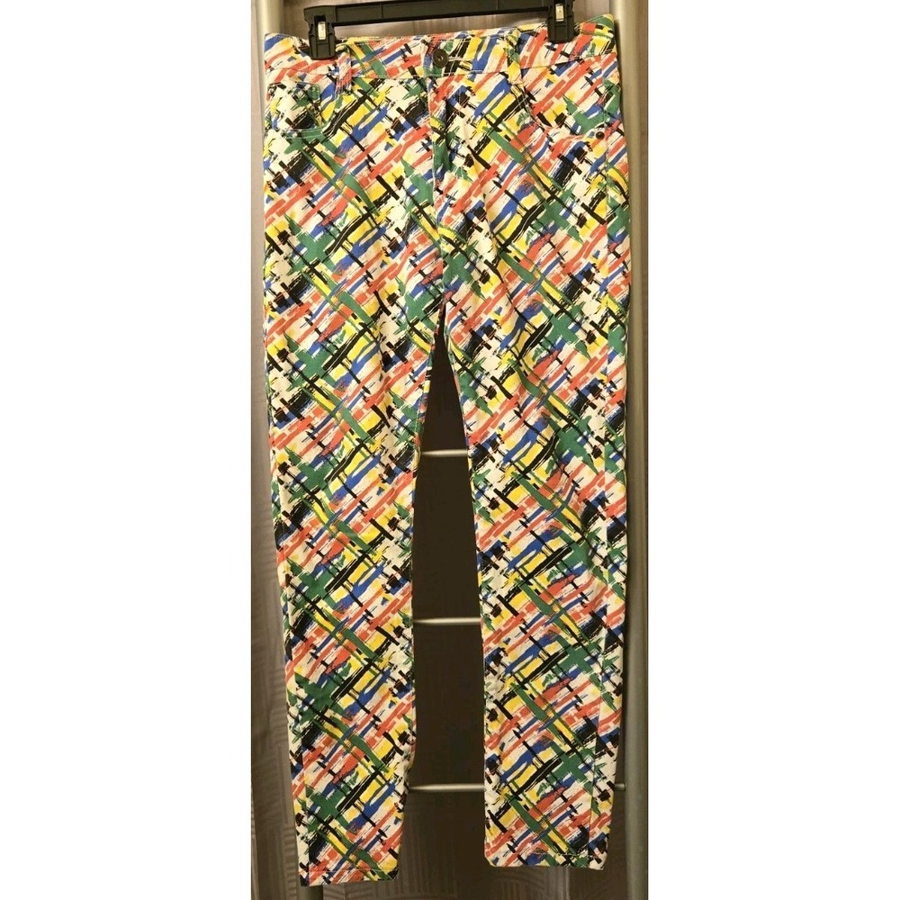 Men's Multi-Colored Straight Leg Stretch Breathable Casual Punk Pants Jean 29x29